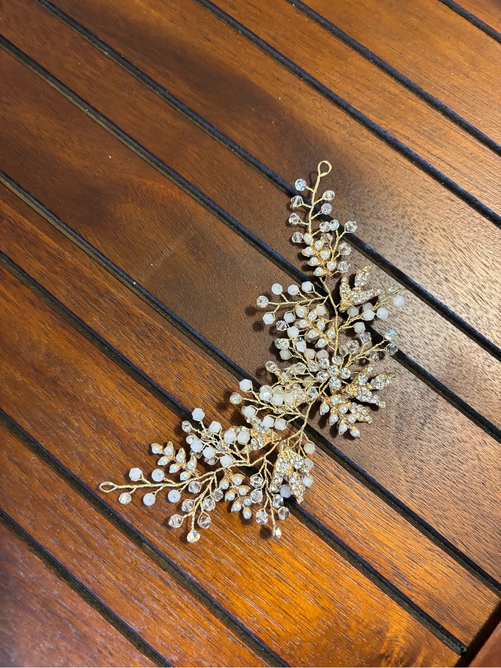 Gold Crystal Branch Hair Vine - Elegant Women's Hair Accessory